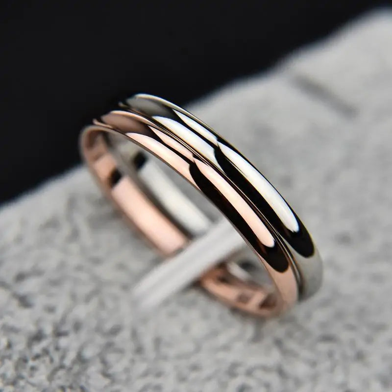 Rose Gold Titanium Steel Wedding Ring
