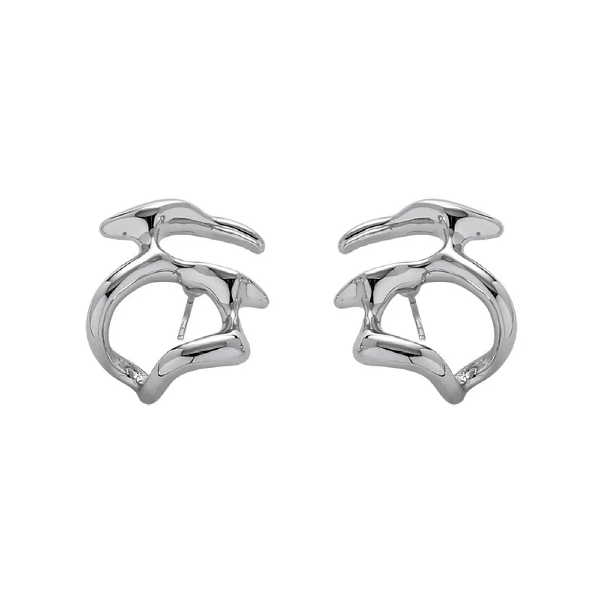Irregular Liquid Metal Punk Hoop Earrings