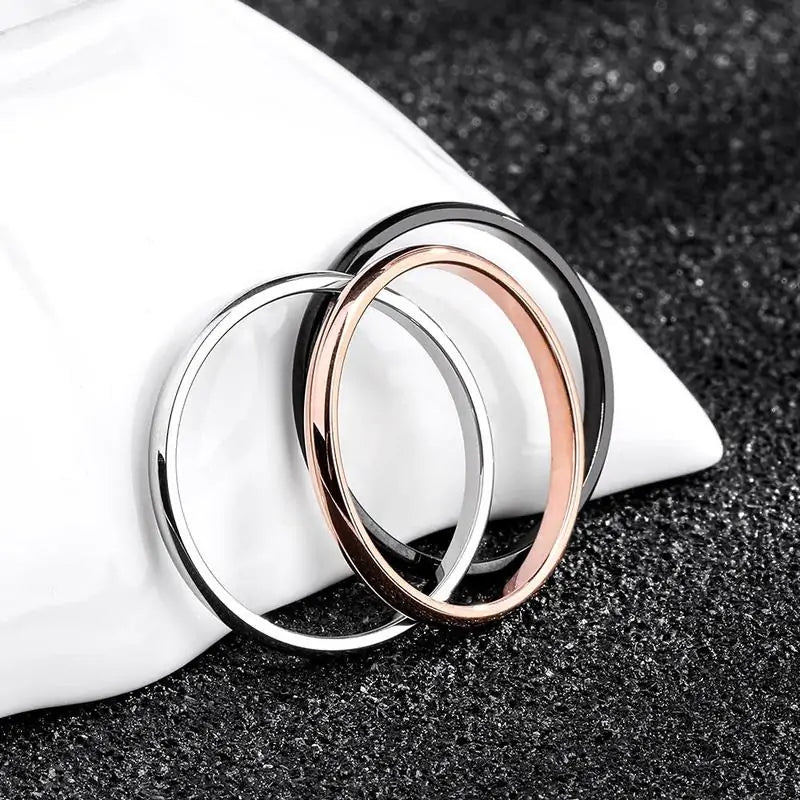 Rose Gold Titanium Steel Wedding Ring