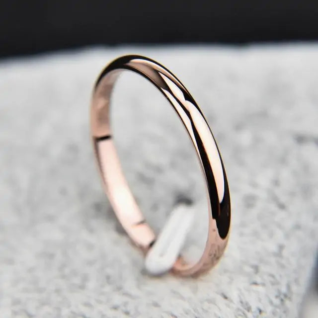 Rose Gold Titanium Steel Wedding Ring