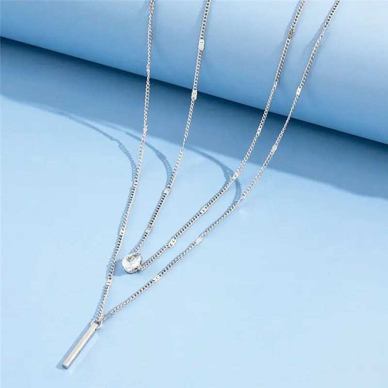 Square Crystal Necklace Set