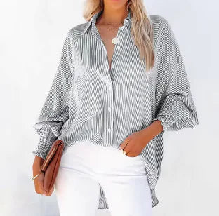 Smocking Bubble Long Sleeve Shirt