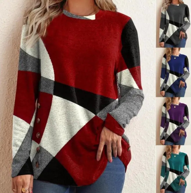 Geometric Contrast Long Sleeve