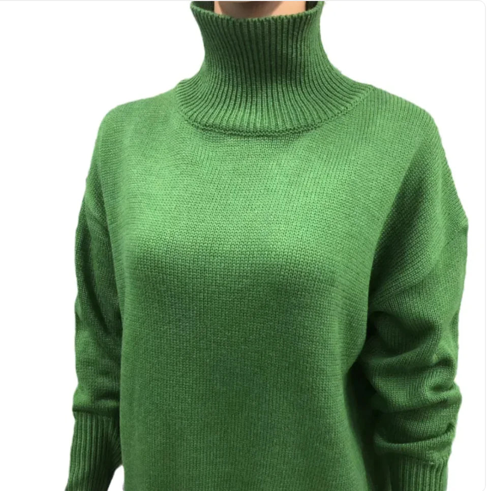 Women's Cozy Long-Sleeve Solid Color Pullover Sweater