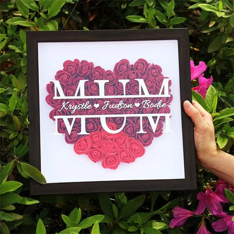 Custom Heart Shadowbox Frame Gift