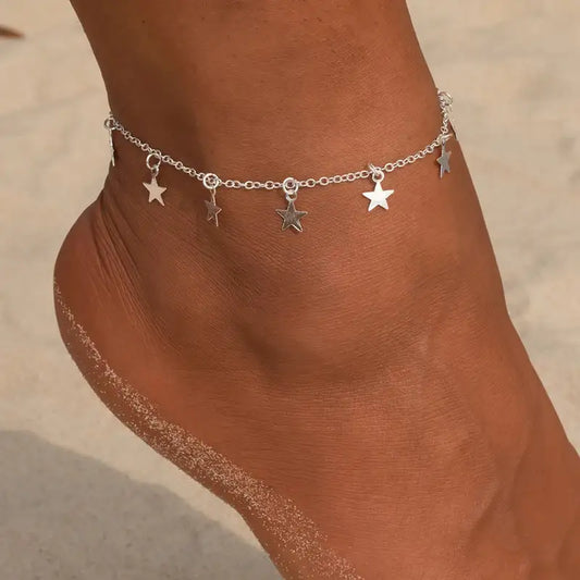 Gold Pentagram Anklet