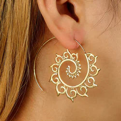 Mantric Swirl Spiral Earrings