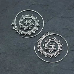 Mantric Swirl Spiral Earrings