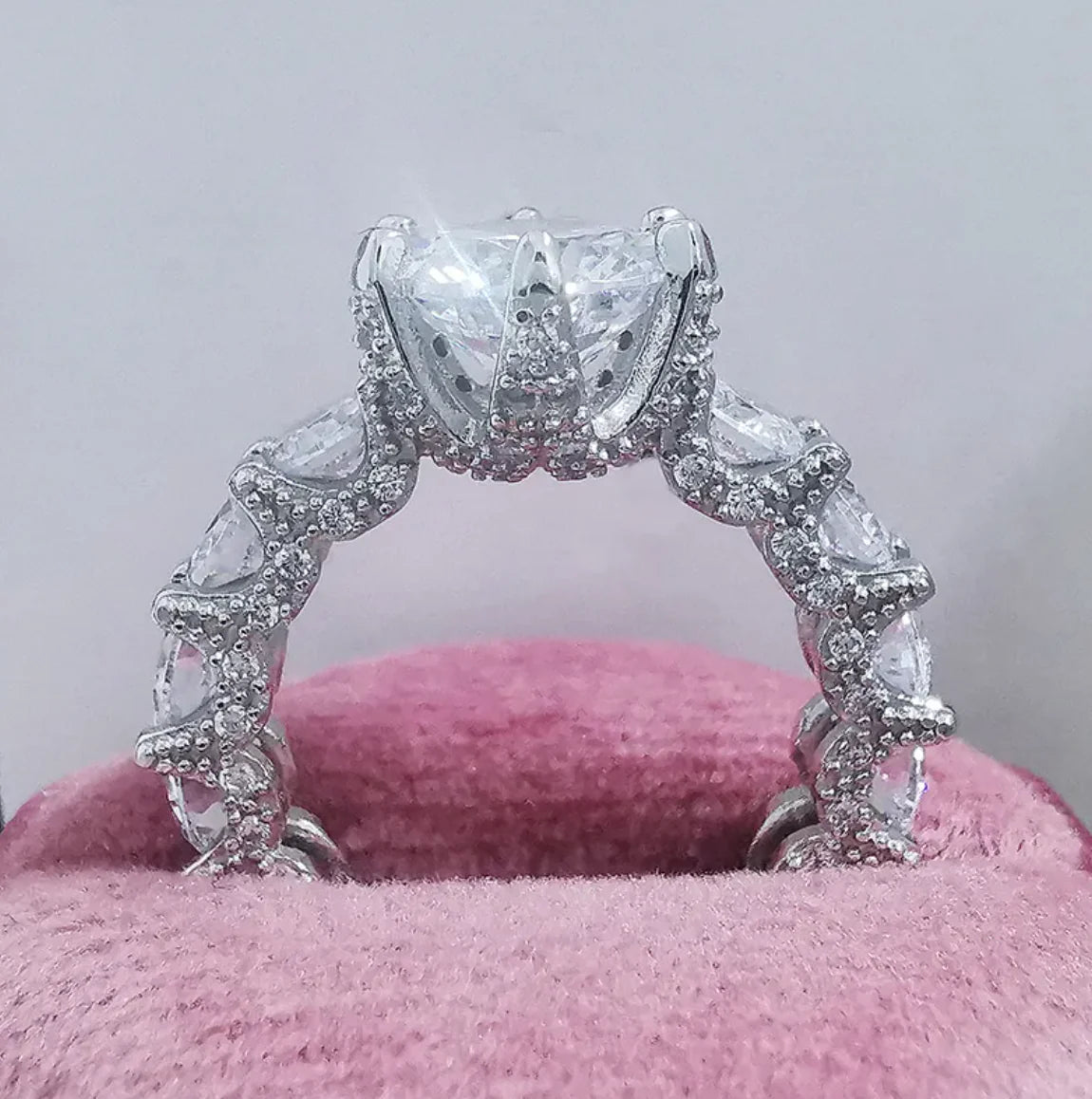 Super Sparkling Full Diamond Engagement Ring for Women