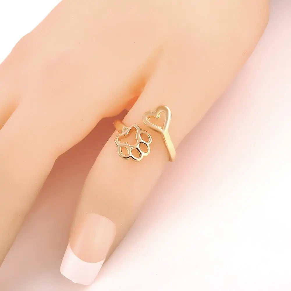 Paw Heart Ring