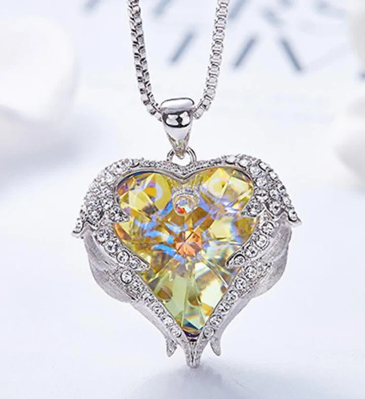 Crystal Angel Pendant Necklace