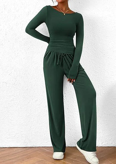 Casual Suit Long-sleeved T-shirt Wide-leg Pants