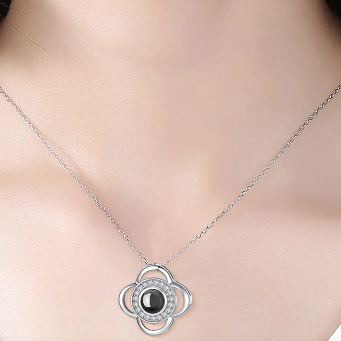 Metal Rose Jewelry Gift Box Necklace