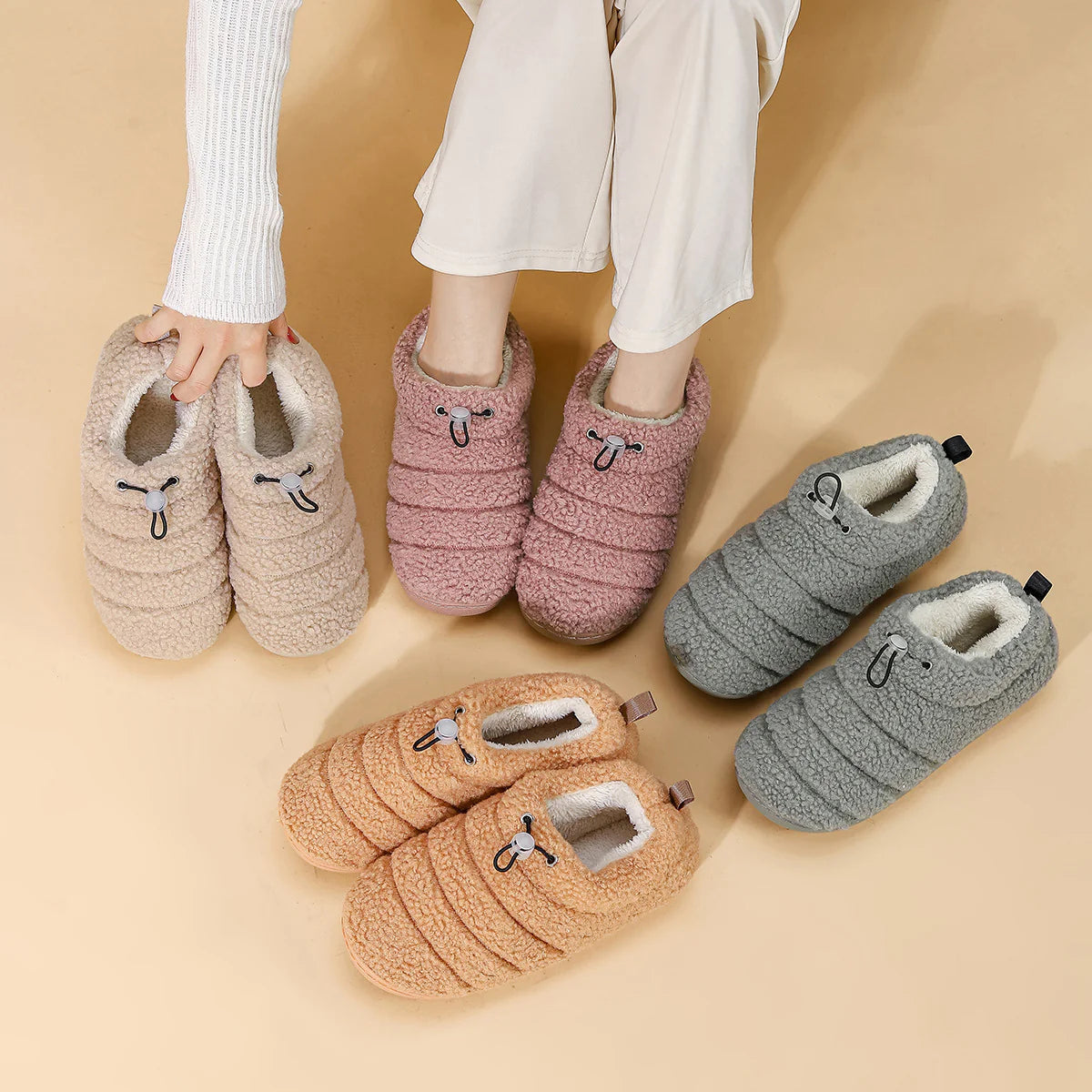 Cotton Shoes - Thickened Warm Non-Slip Cotton Slippers