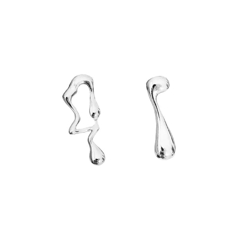 Irregular Liquid Metal Punk Hoop Earrings