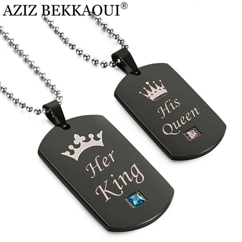 King And Queen Couple Necklaces