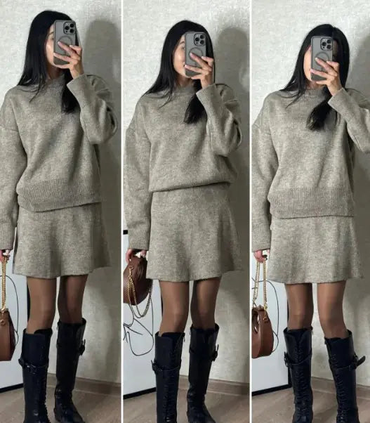 Knitwear Skirt Outfit