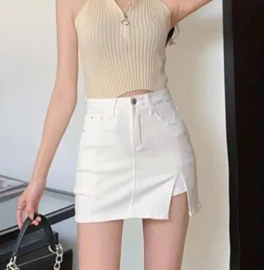 A- Line Slimming Sexy Slit Skirt