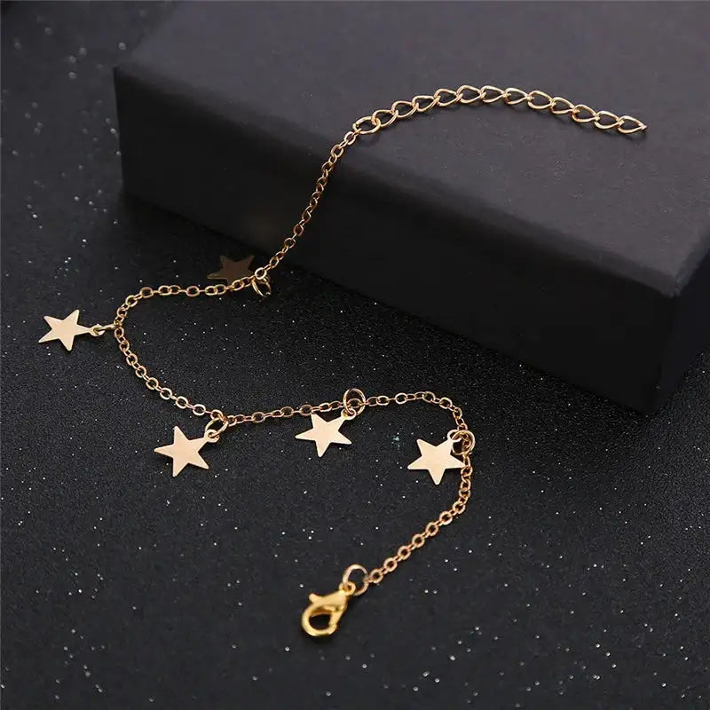 Gold Pentagram Anklet