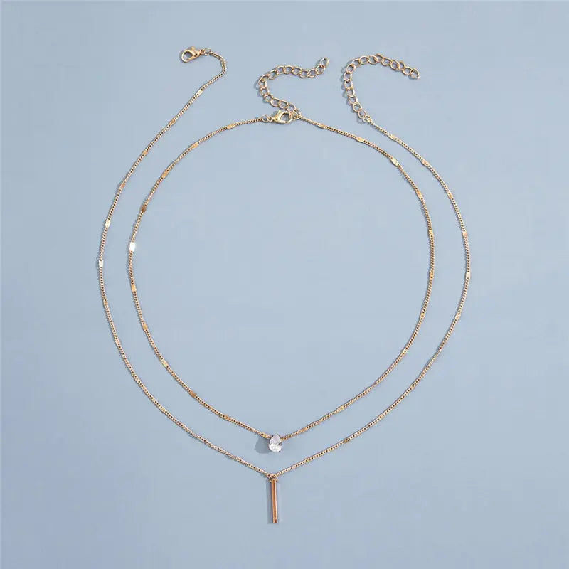 Square Crystal Necklace Set