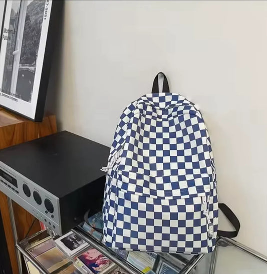 Checkered Colour School Backpack for Boys and Girls - Stylish Japanese Junior High School Bag