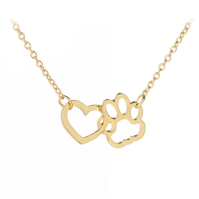 Hollow Pet Paw Footprint Necklaces