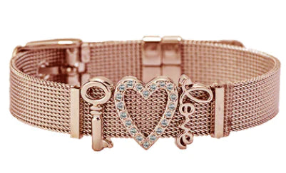 Rose Gold Stainless Steel Mesh Bracelet